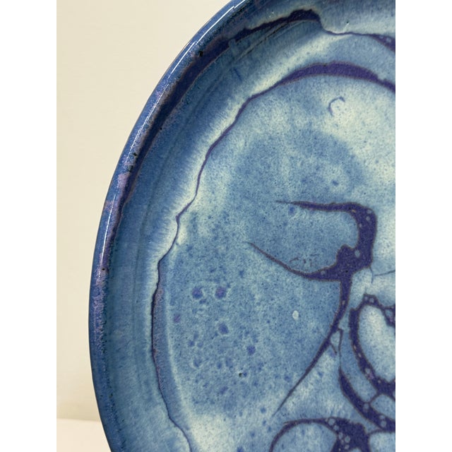 1986 Hand Painted Studio Pottery Charger Signed For Sale In Miami - Image 6 of 11