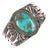 c1940 6 3/8" Navao Stamped silver and turquoise bracelet For Sale