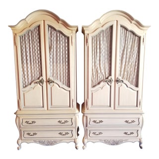 Vintage French Provincial Armoire - a Pair For Sale