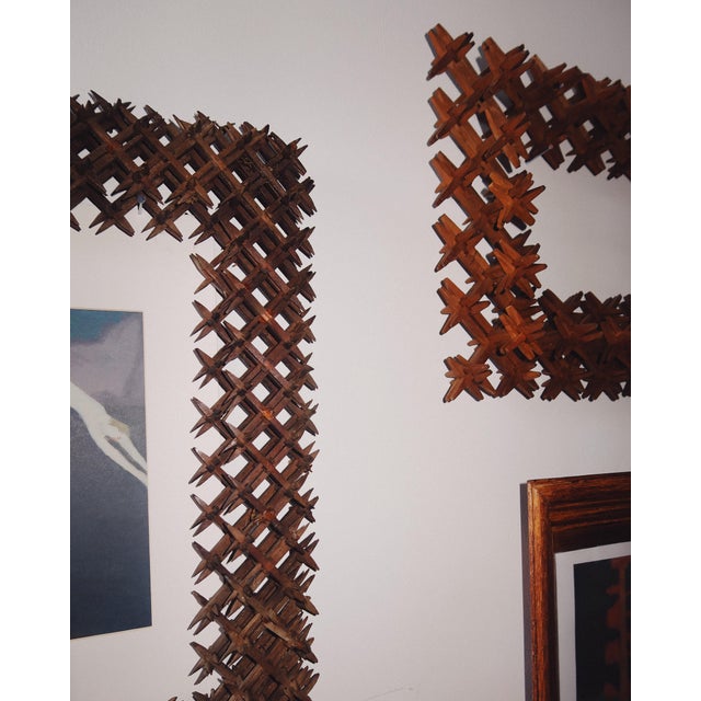 Brown 19th Century Tramp Art Crown of Thorns Frame 18" For Sale - Image 8 of 8