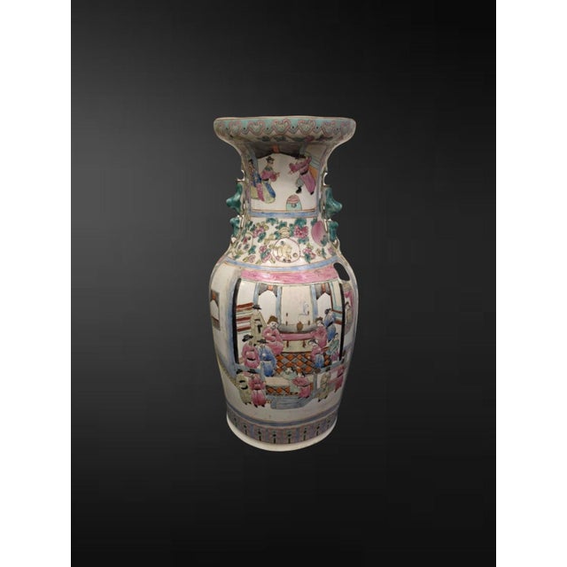 Tongzhi six-character seal mark and probably of the period (1862–1874) A vibrant Chinese famille rose baluster vase, the...