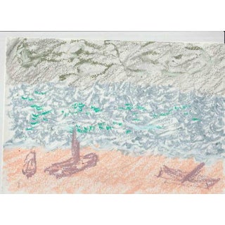 Alfredo Pizzi, Composition 8 Abstract Drawing, Oil Pastel on Canson Paper For Sale