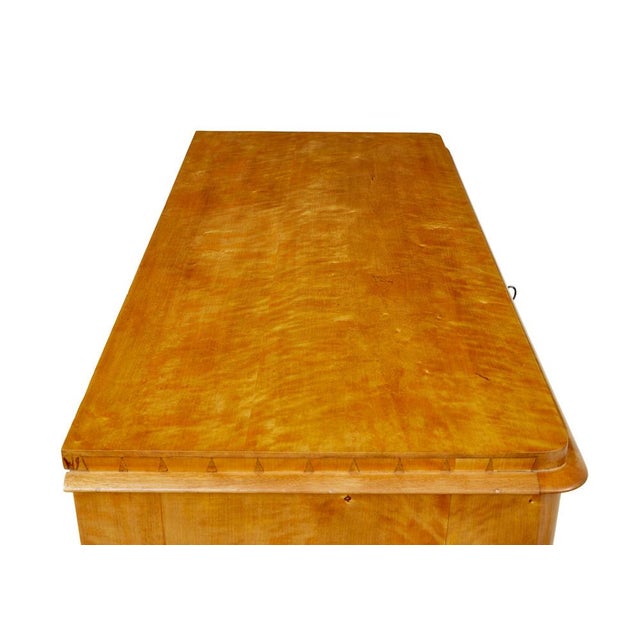 Wood Antique Swedish Flame Birch Chest of Drawers, 1880 For Sale - Image 7 of 11