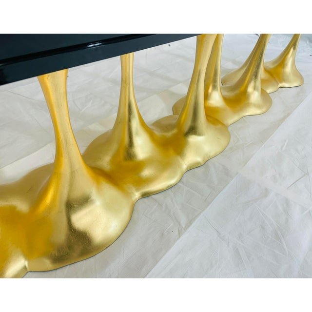 “Janus” Black Lacquer & Gold Leaf Sculptural Sideboard by Karpa For Sale - Image 12 of 18