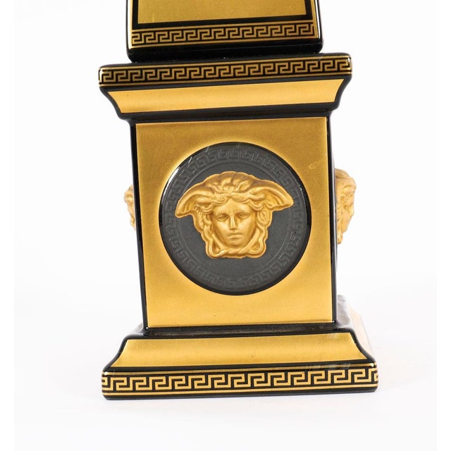 Black Vintage Golden Porcelain Medusa Obelisk Versace for Rosenthal, 20th Century For Sale - Image 8 of 16