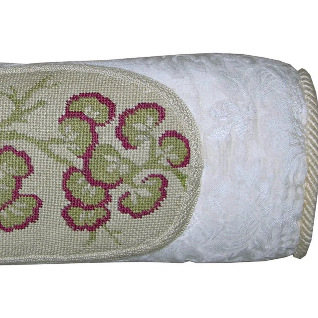 Antique White 18th Century Antique French Needlepoint Pillow For Sale - Image 8 of 9