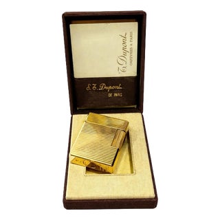 French Gold Plated Dupont Lighter For Sale