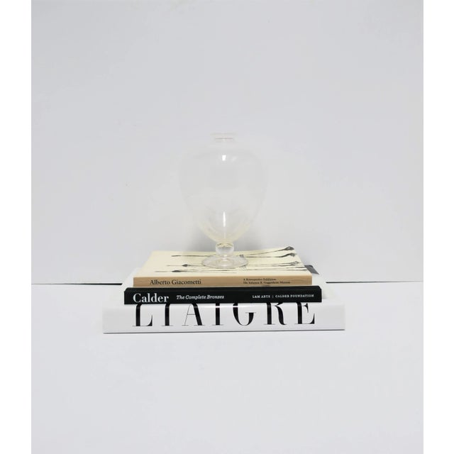 Carlo Scarpa White and Transparent Clear Art Glass Urn Form Vase For Sale - Image 4 of 12