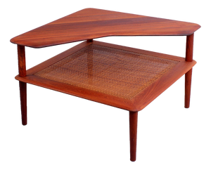 Teak Minerva Coffee Table in Rattan by Peter Hvidt & Orla Mølgaard-Nielsen for France and Son, 1950s