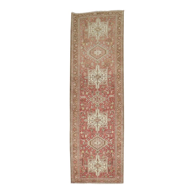 Early 20th Century Narrow Zabihi Collection Persian Neutral Heriz Runner - 2'3" x 7'2" For Sale