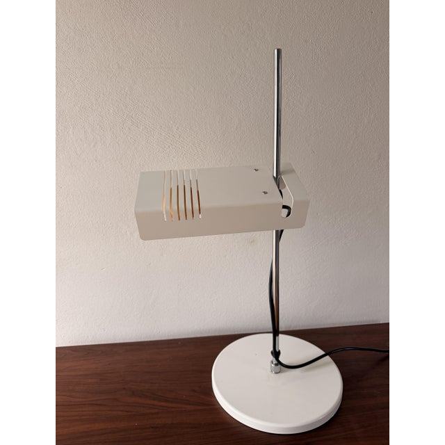 Metal Space Age Desk Lamp in White, 1970s For Sale - Image 7 of 7