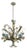 Painted tole floral motif chandelier For Sale
