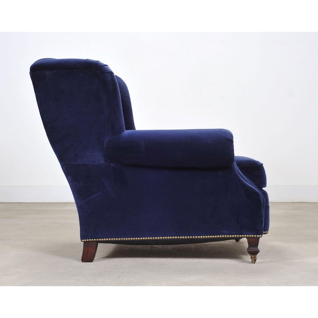 Ralph Lauren English New Bohemian Artist’s Chair in Blue Velvet For Sale - Image 9 of 18