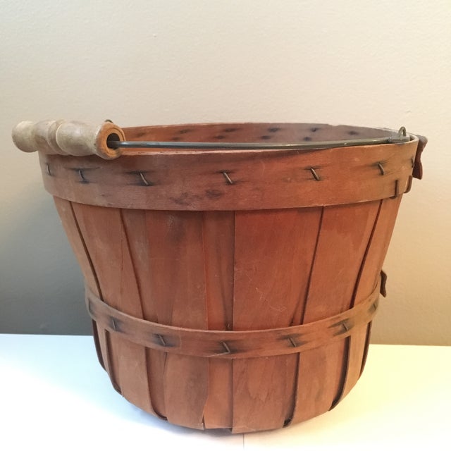 Vintage Wooden Bushel Basket Chairish