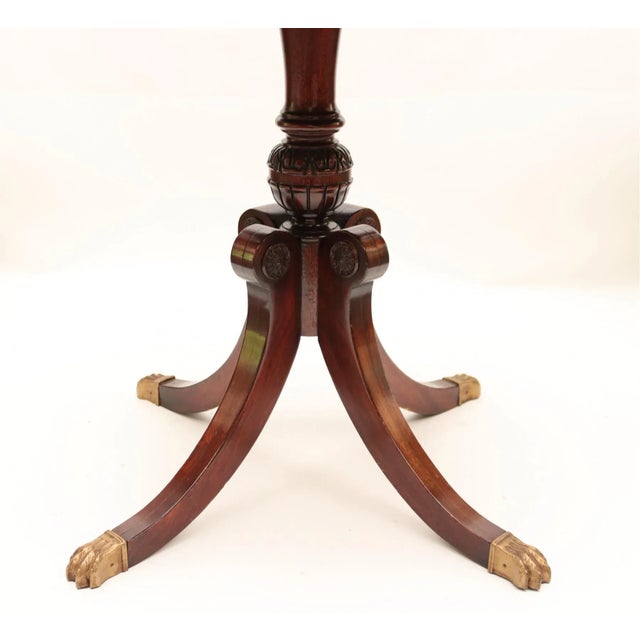 Antique English Chesterfield Style Leather Top Mahogany Card Table For Sale - Image 4 of 7