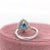 Metal 5ct Blue Zircon Ring With Diamond Accents: Solid 14k Gold, Pear Cut 10x8mm, Size 6.75 For Sale - Image 7 of 7