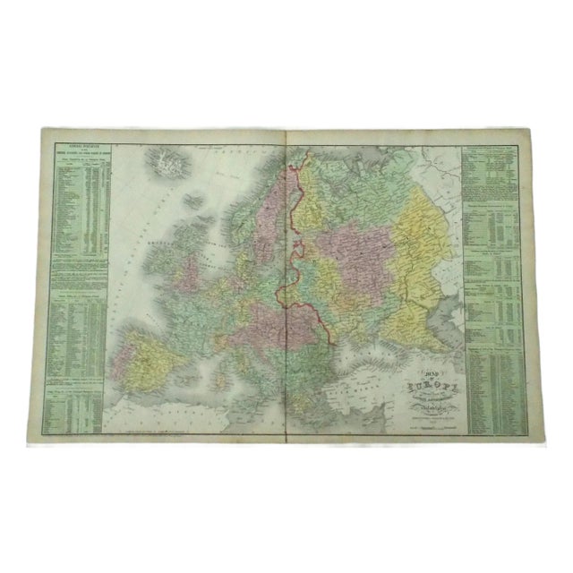 Europe, Original Map by Cowperthwait, 1850 For Sale