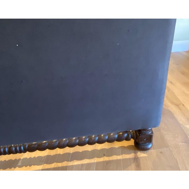 1990s Upholstered King Bed With 2 Sets of Side Rails For Sale - Image 4 of 11