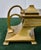 Antique Art Nouveau Bronze Dbl. Inkwell and Porcelain Inserts For Sale - Image 10 of 16