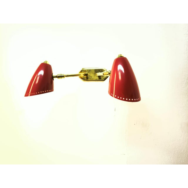 Adjustable Double Light Wall Lamp in Brass from Stilnovo, 1960s For Sale - Image 16 of 17