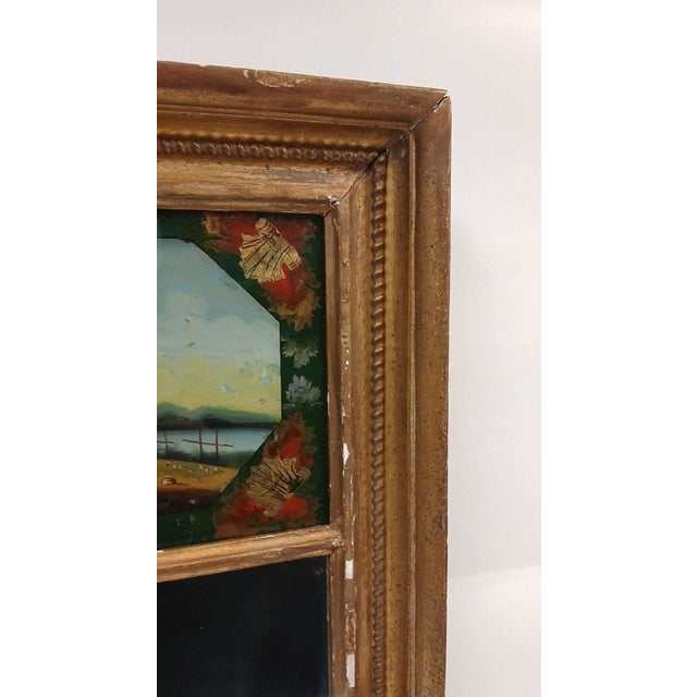 Early 19th Century Antique Federal Giltwood Trumeau Mirror For Sale - Image 5 of 9