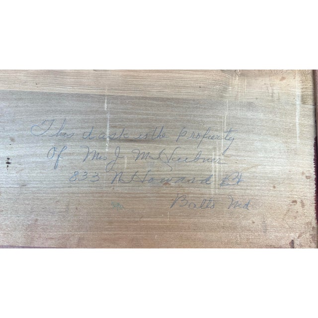 A Antique Centennial Period Chippendale Style Block Front Desk With Ball and Claw Feet, Circa 1880's For Sale - Image 12 of 12