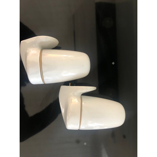 Mid-Century Modern Light Blue Ceramic Model 6077 Sconces by Wilhelm Wagenfeld for Lindner, 1950s, Set of 2 For Sale - Image 3 of 10