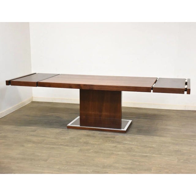 1960s 1960s Refinished Walnut and Chrome Dining Table For Sale - Image 5 of 10
