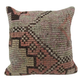 Handmade Pink and Beige Decorative Turkish Kilim Pillow Cover For Sale