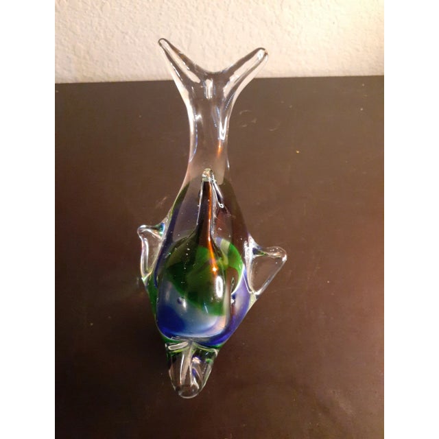 1980s Green/Blue Art Glass Whale Figurine For Sale In Dallas - Image 6 of 8