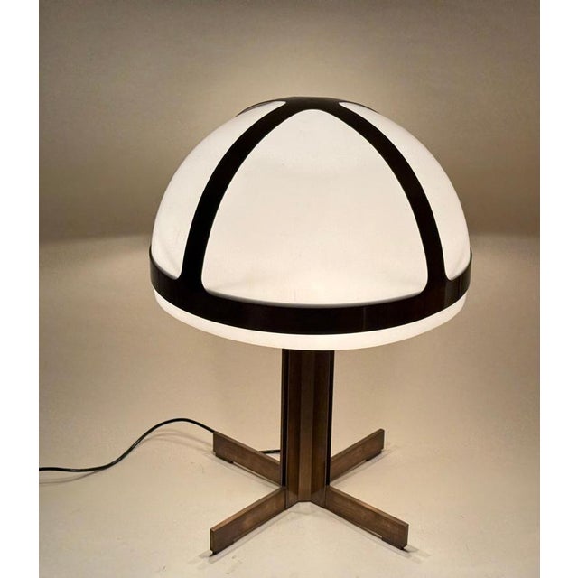 Large Mid-Century Modern Mushroom Lamp in Bronze & Acrylic Glass, 1970s For Sale - Image 13 of 15