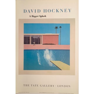 1980s David Hockney, a Bigger Splash, the Tate Gallery, London, Original Museum Period Exhibition Lithographic Poster For Sale