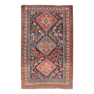 Very Fine and Detailed Antique Persian Qashqai Rug in Tribal Design For Sale