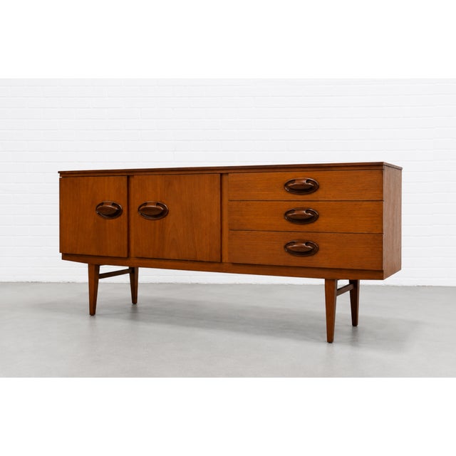 Rare Mid Century Modern Danish Teak Credenza / Media Stand, C. 1960's For Sale - Image 14 of 16
