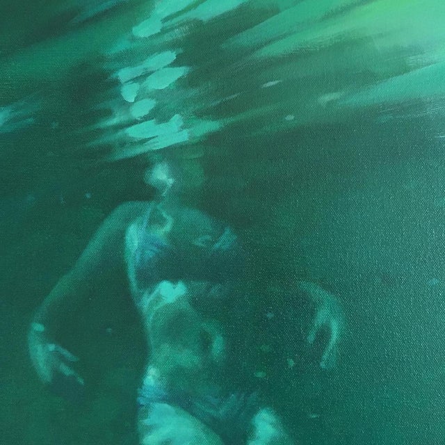 Contemporary Patsy McArthur, Swimmer in Green, Oil Painting, 2025 For Sale - Image 3 of 6