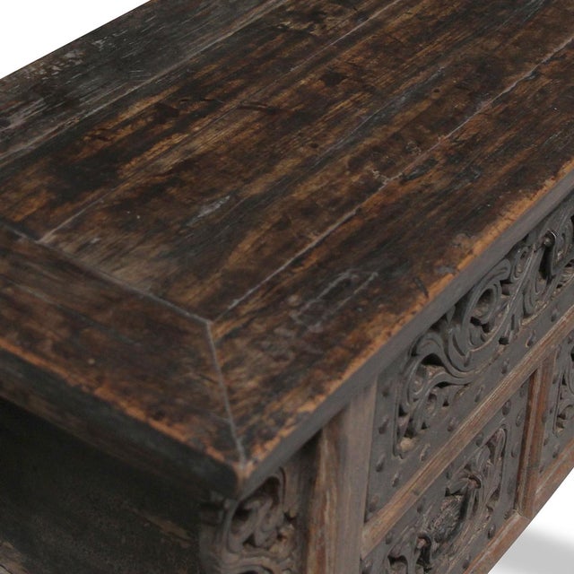 Carved Elm Coffer, China For Sale - Image 4 of 6