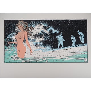 Milo Manara, Mermaid in the Waves, Silkscreen Print For Sale