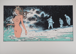 Milo Manara, Mermaid in the Waves, Silkscreen Print