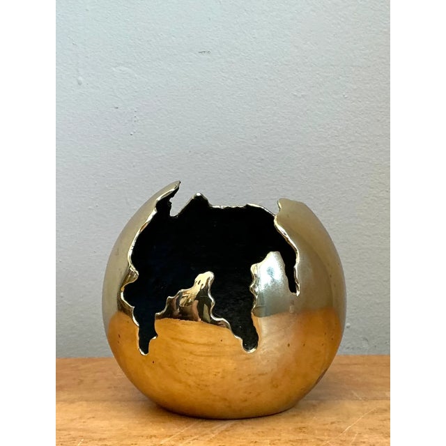 Brass Vintage Brass Decorative Sphere For Sale - Image 8 of 12