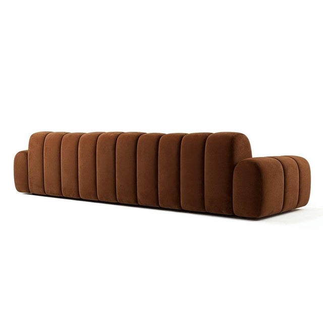 Not Yet Made - Made To Order Temple Sofa in Brown Velvet by Moanne For Sale - Image 5 of 6