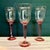 Mid-Century Modern Vintage Blush Pink Water Goblets – Set of 3, Tall Wine Glasses • 8 3/4″ Tall • Thick Stemmed Water Goblets For Sale - Image 3 of 9