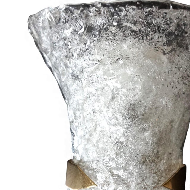1960s Murano Ice Glass Wall Lamp by Egon Hillebrand for Hillebrand Lighting, 1960s For Sale - Image 5 of 11