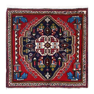 Fine Hand Knotted Persian Square Abadeh Rug