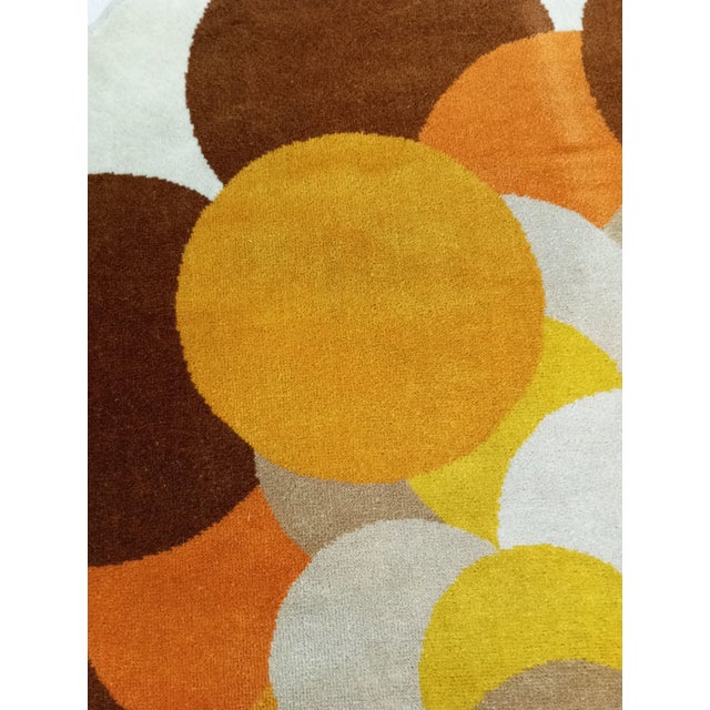 Vintage Italian Round Wool Rug, 1970s For Sale - Image 6 of 14
