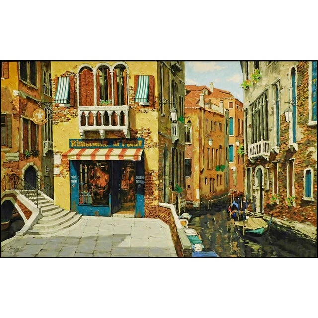 "Ristorante" by Viktor Shvaiko Original limited edition serigraph on canvas, hand embellished This piece is hand signed by...