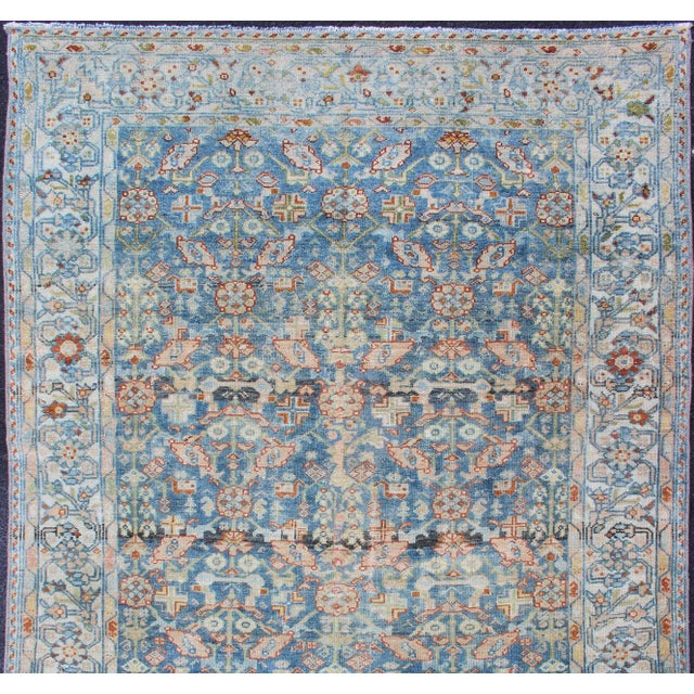 Persian Antique Malayer Rug With All-Over Design in Various Blue, Ivory & Red 4'8 X 6'3 For Sale - Image 10 of 17