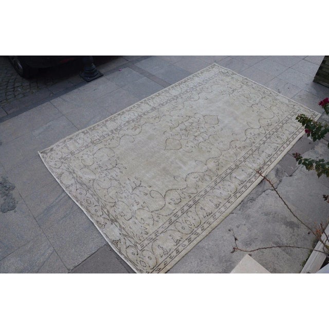 1950s Sandy Overdyed Turkish Rug For Sale - Image 5 of 6