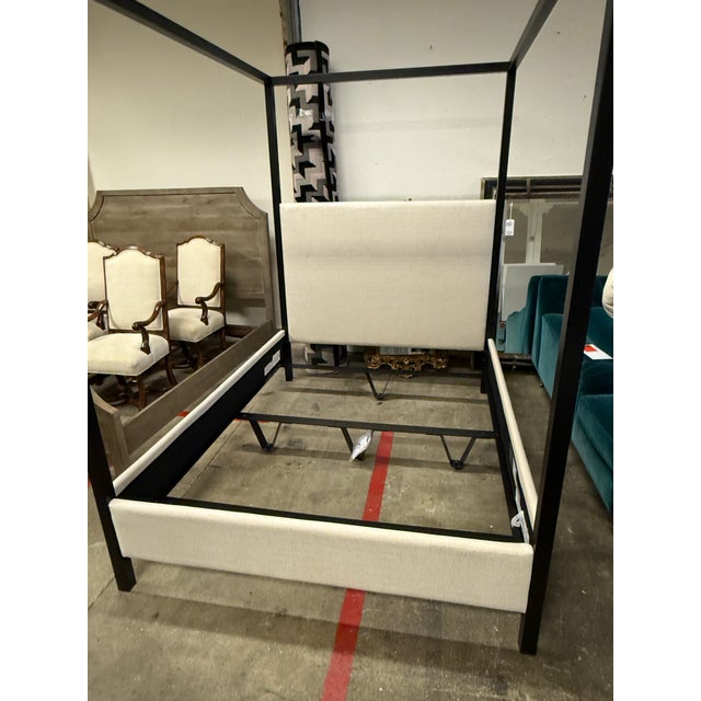 2020s Queen Size Pottery Barn Atwell Canopy Bed Frame For Sale - Image 5 of 12