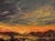 Marsh Lands by Sparky LeBold | Oil on Panel Landscape of marshlands at sunset For Sale