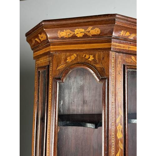 Dutch marquetry cabinet 1760-1780. Particularly beautiful inlaid cabinet. Late Rococo, Early Neoclassical. with original...